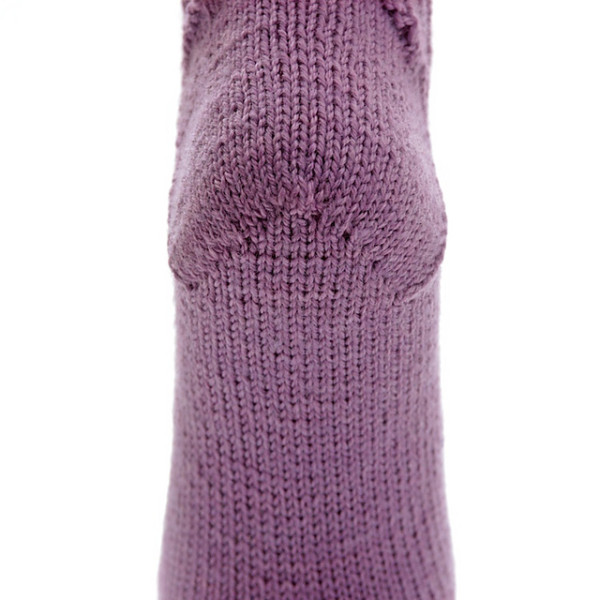 Mouchoir sock, knit toe-up, heel view