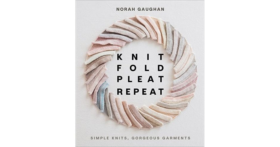 Book cover featuring "wreath" made of knitted pleats